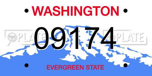 09174 Washington License Plate