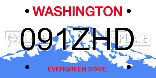 091ZHD Washington License Plate