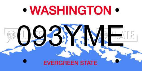 093YME Washington License Plate