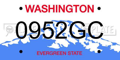 0952GC Washington License Plate