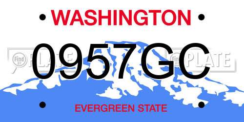 0957GC Washington License Plate