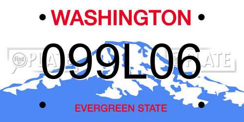 099L06 Washington License Plate