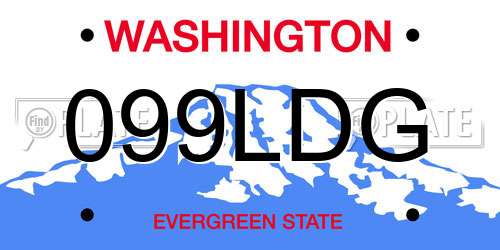 099LDG Washington License Plate
