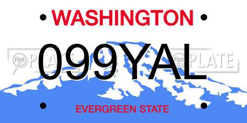 099YAL Washington License Plate