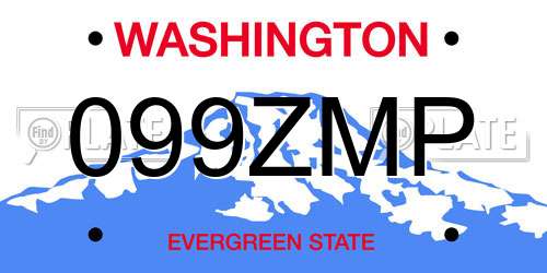 099ZMP Washington License Plate