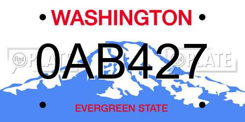 0AB427 Washington License Plate