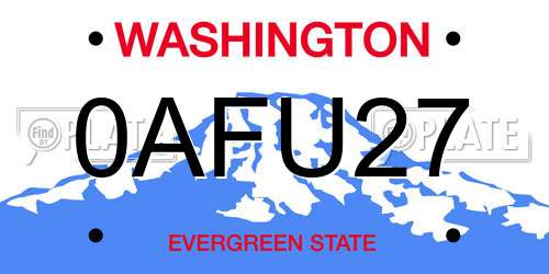0AFU27 Washington License Plate