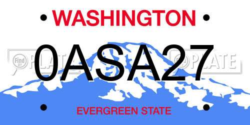 0ASA27 Washington License Plate