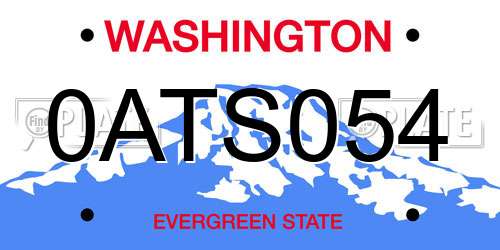 0ATS054 Washington License Plate