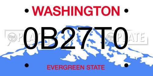 0B27T0 Washington License Plate