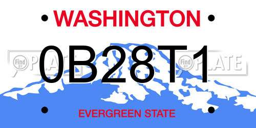0B28T1 Washington License Plate