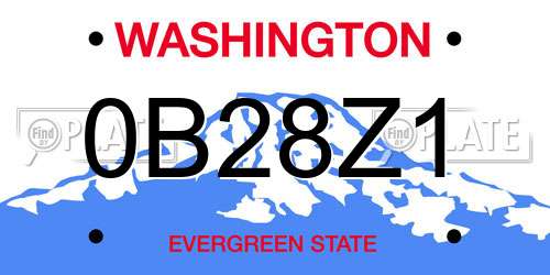 0B28Z1 Washington License Plate