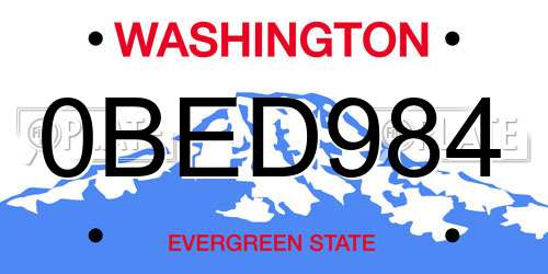 0BED984 Washington License Plate