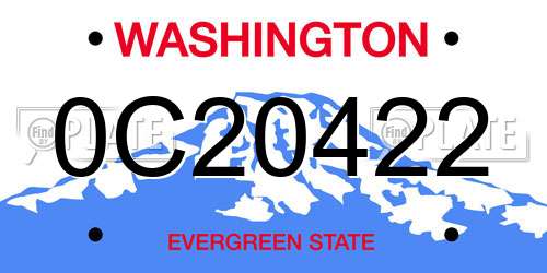 0C20422 Washington License Plate
