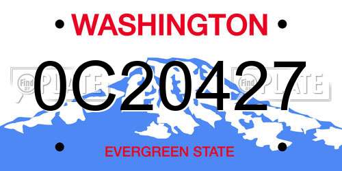 0C20427 Washington License Plate