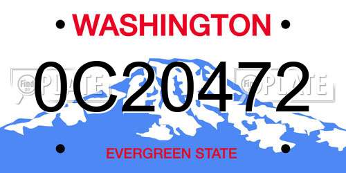 0C20472 Washington License Plate