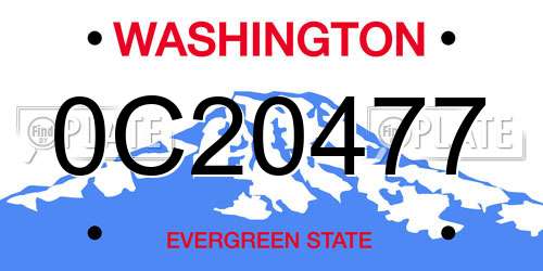 0C20477 Washington License Plate