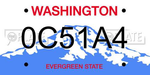 0C51A4 Washington License Plate