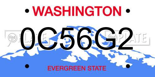 0C56G2 Washington License Plate