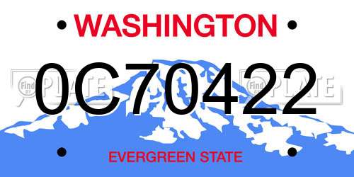 0C70422 Washington License Plate