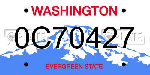 0C70427 Washington License Plate