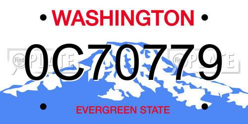 0C70779 Washington License Plate