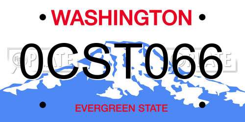 0CST066 Washington License Plate