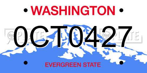 0CT0427 Washington License Plate