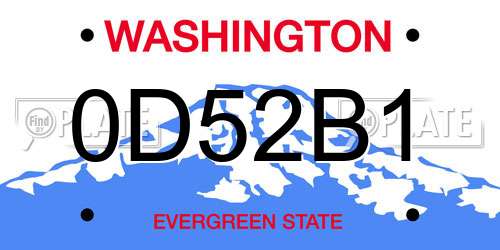 0D52B1 Washington License Plate