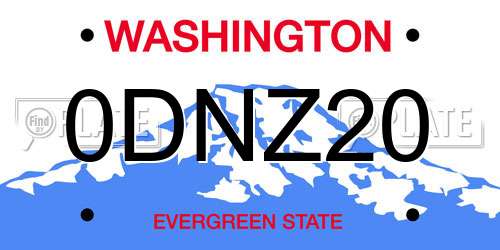 0DNZ20 Washington License Plate