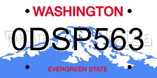 0DSP563 Washington License Plate
