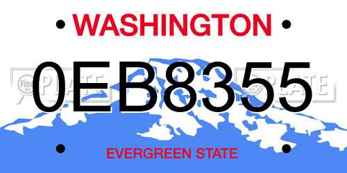 0EB8355 Washington License Plate
