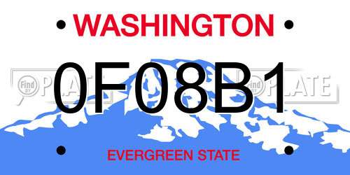 0F08B1 Washington License Plate