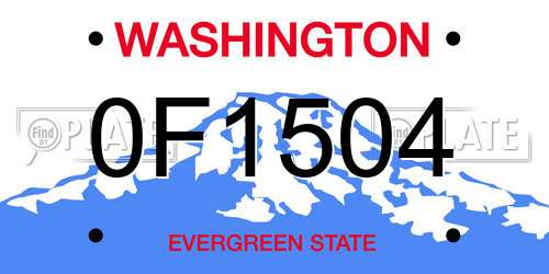0F1504 Washington License Plate