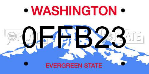 0FFB23 Washington License Plate