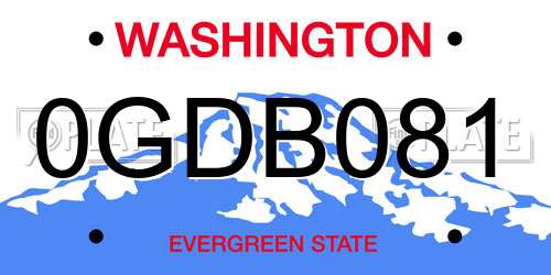 0GDB081 Washington License Plate
