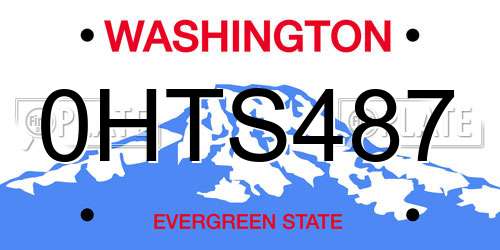 0HTS487 Washington License Plate