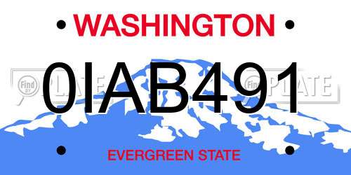0IAB491 Washington License Plate