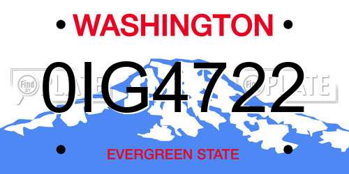 0IG4722 Washington License Plate