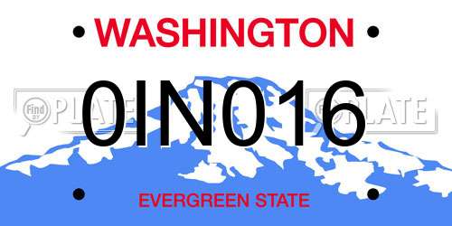 0IN016 Washington License Plate