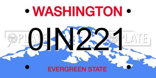 0IN221 Washington License Plate
