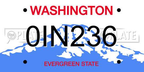 0IN236 Washington License Plate