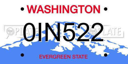 0IN522 Washington License Plate