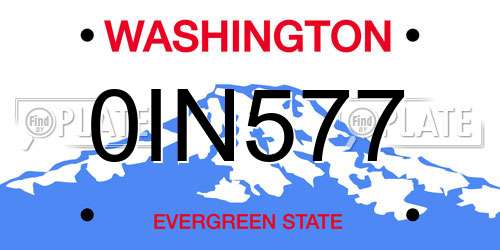 0IN577 Washington License Plate