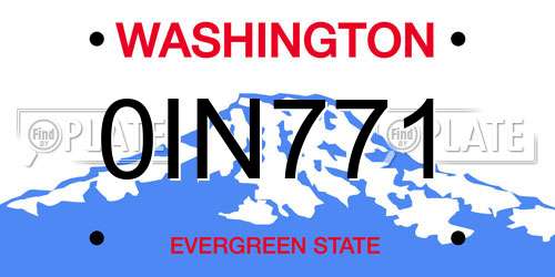 0IN771 Washington License Plate