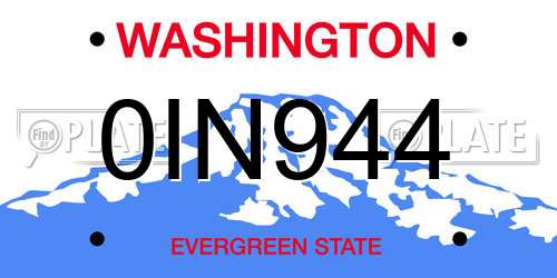 0IN944 Washington License Plate