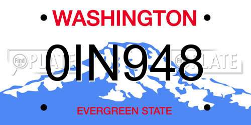 0IN948 Washington License Plate