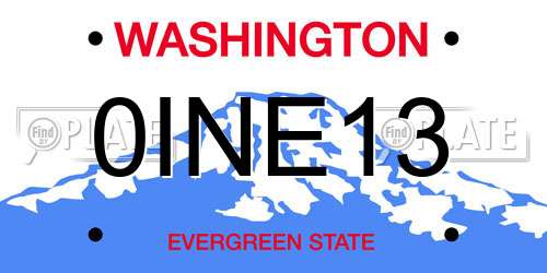 0INE13 Washington License Plate