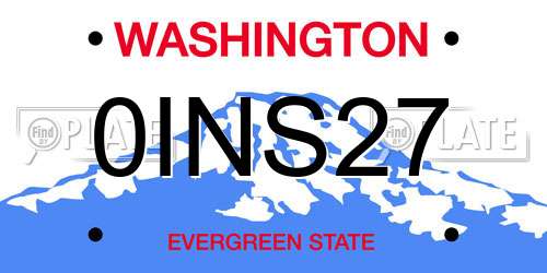 0INS27 Washington License Plate