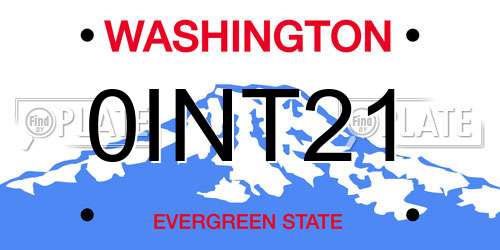 0INT21 Washington License Plate